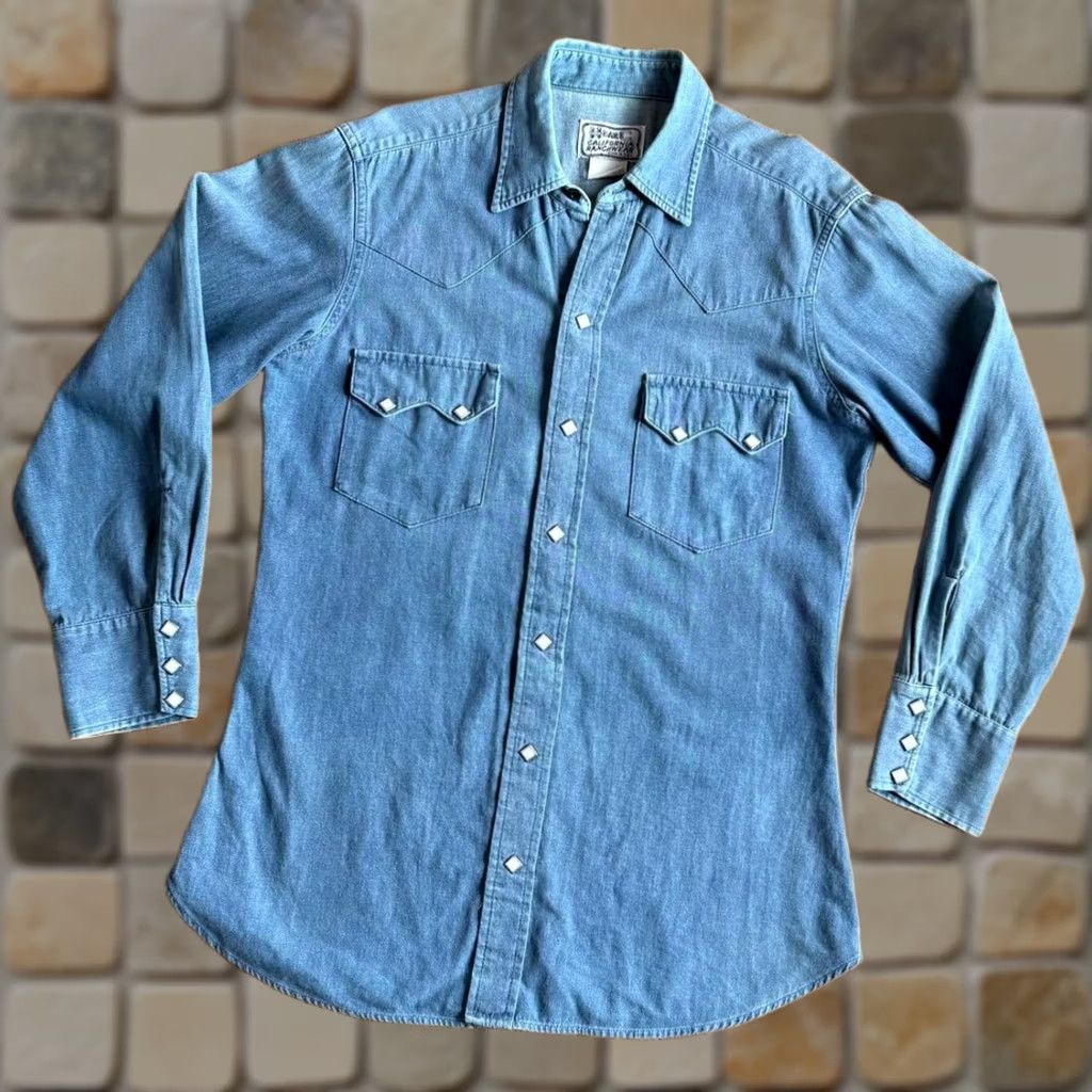 Denime Final Answer: Vintage 60s H Bar C Western Denim Shirt -Cowboy Ranch Workwear Size L Size US L / EU 52-54 / 3 - 1 Thumbnail