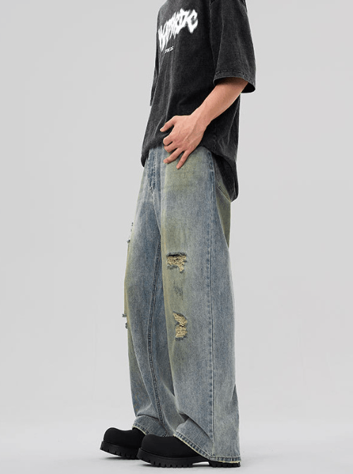 Japanese Brand × Jean High street washed distressed Dirtyfit jeans y2k Size US 32 / EU 48 - 3 Thumbnail