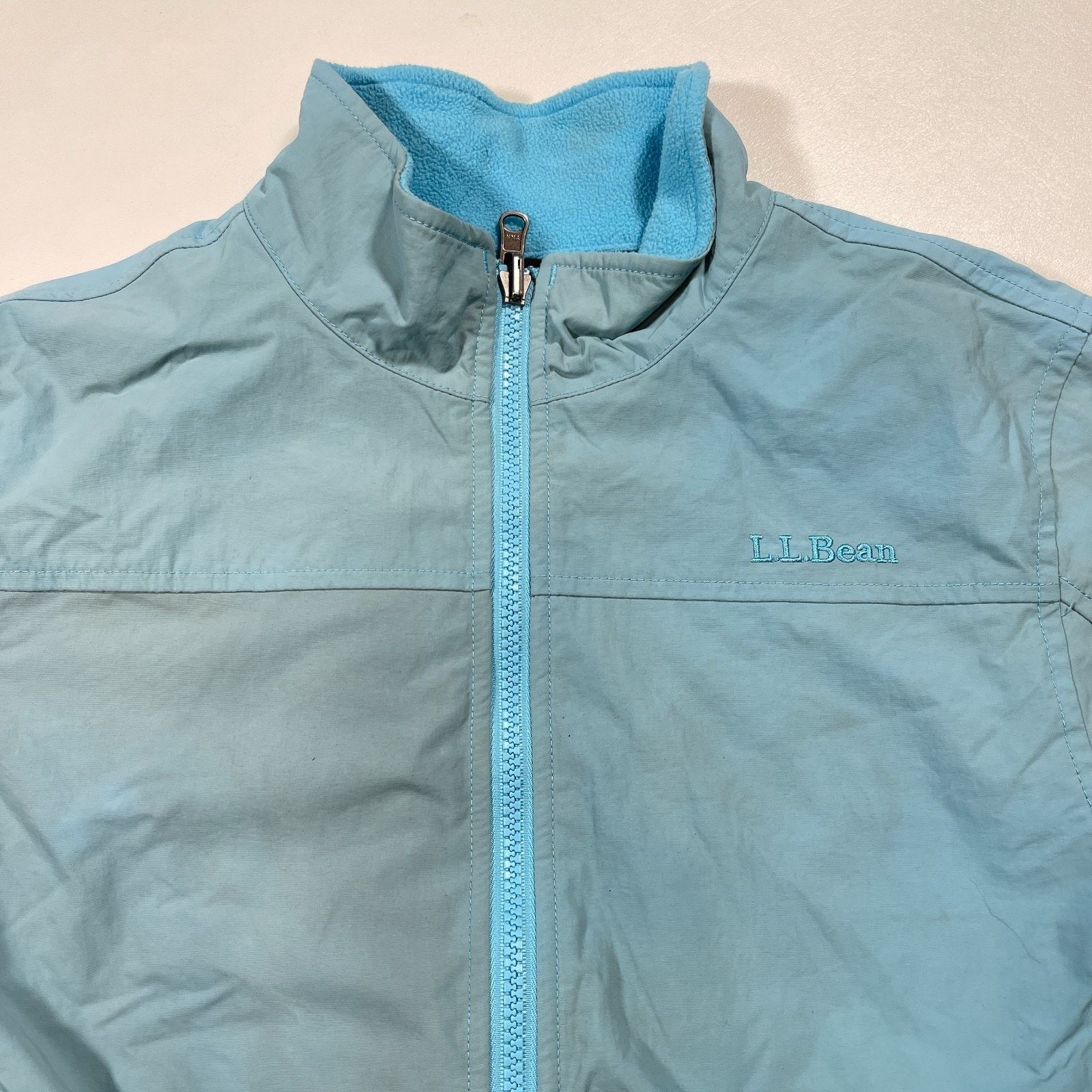 L.L. Bean LL Bean Blue Reversible Fleece Jacket Size Youth Medium Size M / US 6-8 / IT 42-44 - 5 Thumbnail