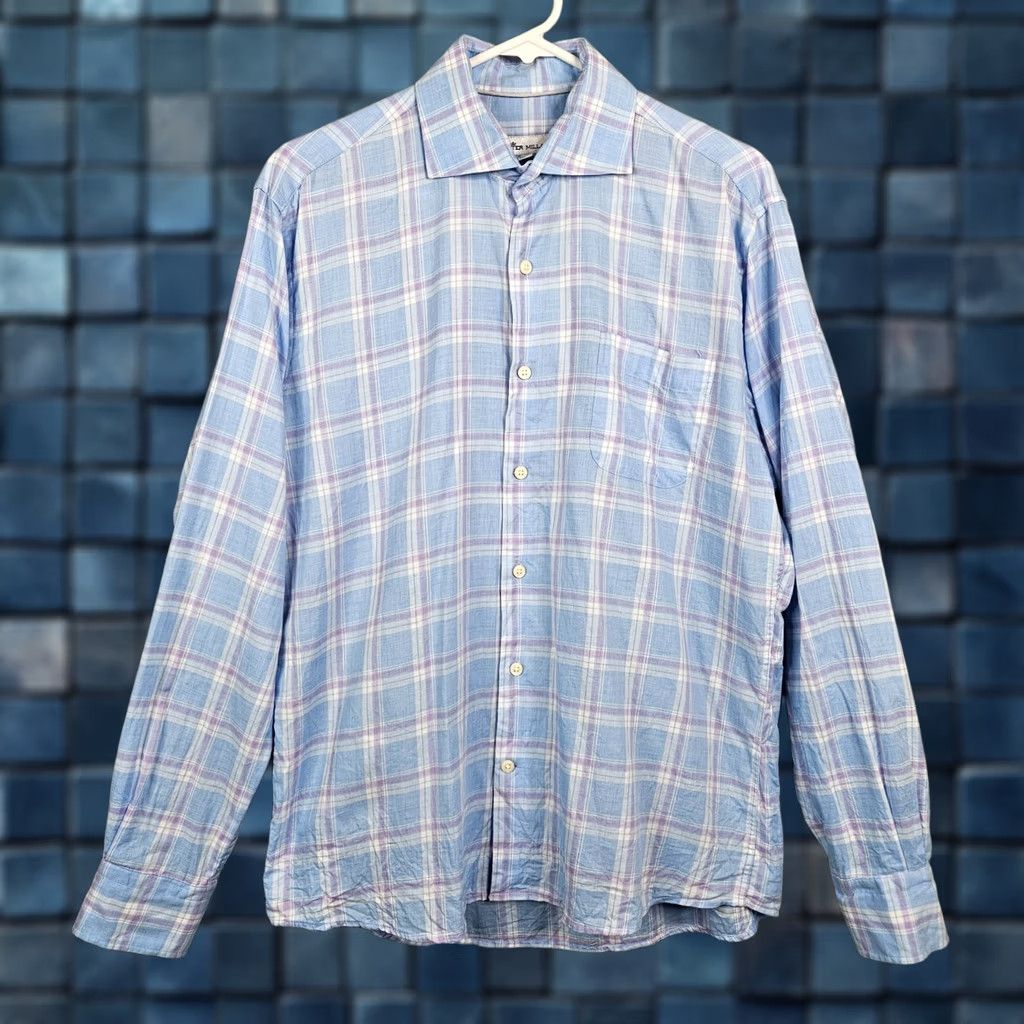 Peter Millar Peter Millar Kenton Shirt Button-Up Plaid Blue White M Men Regular Size Size US M / EU 48-50 / 2 - 1 Thumbnail