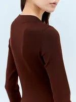 Saint Laurent Paris oc11z0226 782641 Décolleté Knit Dress in Brown Size XS / US 0-2 / IT 36-38 - 5 Thumbnail