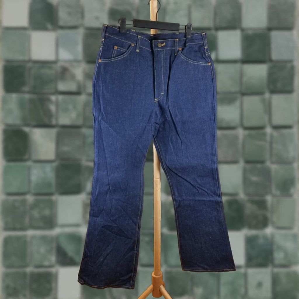 Lee VINTAGE DEADSTOCK 70' LEE TALON ZIPPER BOOTCUT DENIM JEANS PANTS SZ 34Mens Jeans Blue Bootcut 34 32 42 INCH Inside Outside Zipper Lee Talon Size US 34 / EU 50 - 1 Thumbnail