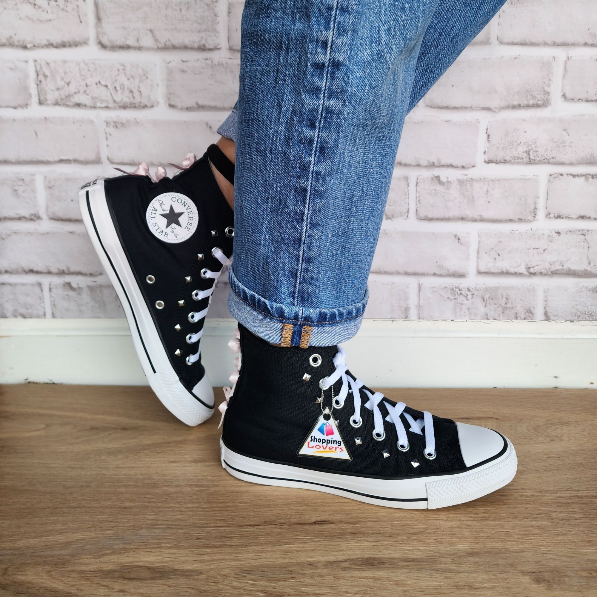 Converse ⭐Converse Chuck Taylor Bows & Studs 12 Womens Shoes Sneakers Size US 12 / IT 42 - 4 Thumbnail