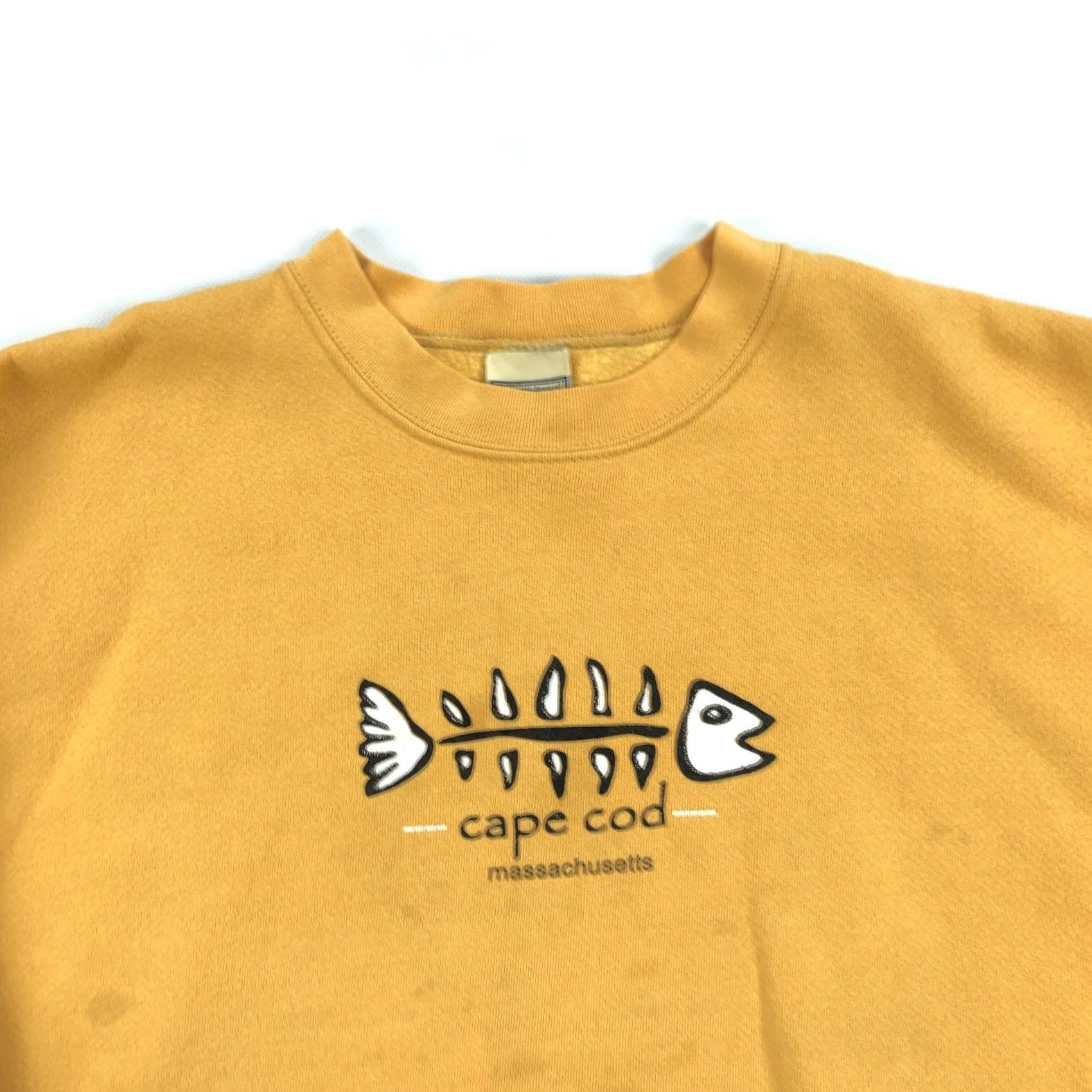 Lee VINTAGE Lee Coastal Fish Crew Neck Sweatshirt XL Adult Men Yellow 90s Graphic Print Pullover Size US XL / EU 56 / 4 - 2 Thumbnail