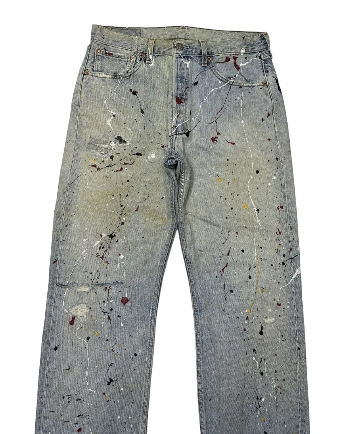 If Six Was Nine × Levi's 🔥LEVIS 501 PAINTER SPLATTER DISTRESSED DENIM JEANS Size US 32 / EU 48 - 3 Thumbnail
