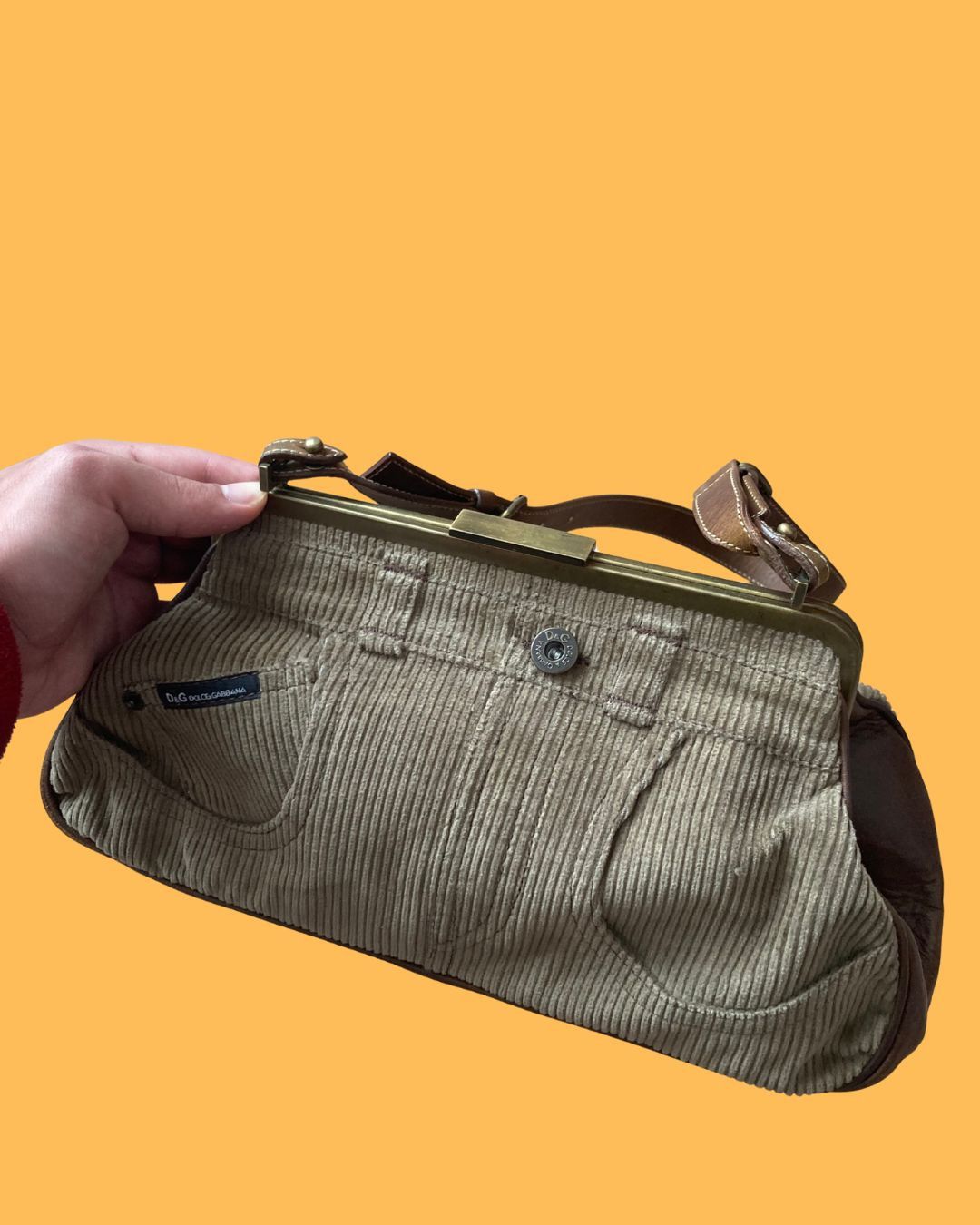 Dolce & Gabbana Dolce & Gabbana 👛 Reconstructed Corduroy Pants Purse Bag Size ONE SIZE - 3 Thumbnail