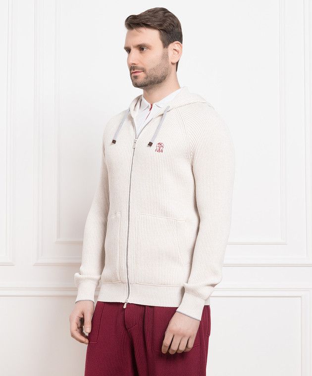 Brunello Cucinelli o1w1db10924 Cashmere Sweatshirt in Netural Size US XXL / EU 58 / 5 - 5 Thumbnail