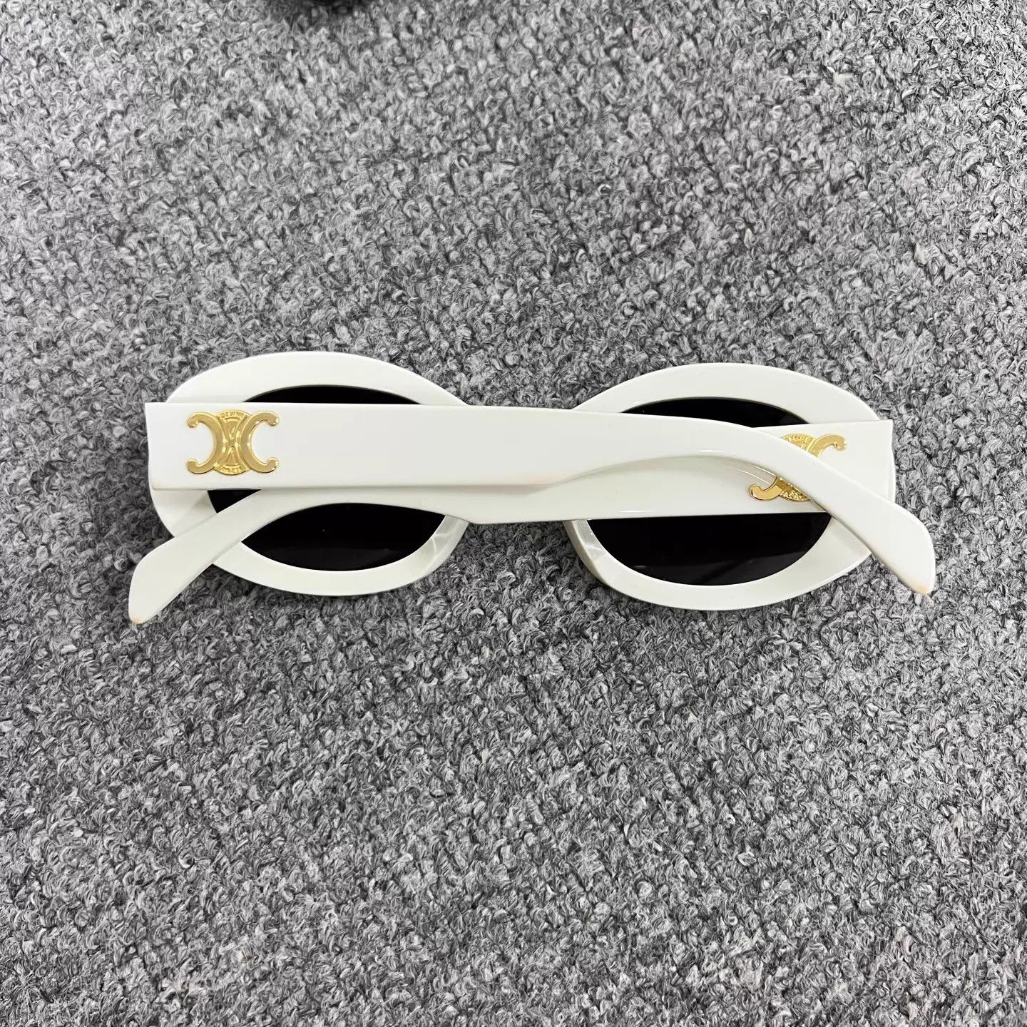 Celine Celine white frame sunglasses gold Triomphe logo mint Size ONE SIZE - 2 Thumbnail