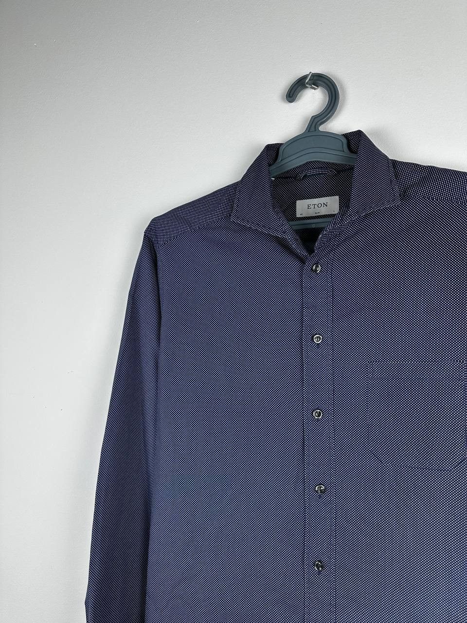Eton Eton Casual Dot Pattern Navy Pocket Shirt Size L Size US L / EU 52-54 / 3 - 3 Thumbnail