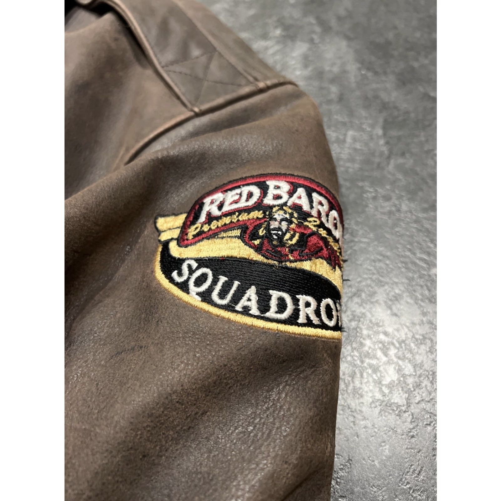 Vintage VINTAGE Flight Saxon Leather Red Baron Stearman Squadron Bomber Jacket Adult 2XL Red Mens Size US XXL / EU 58 / 5 - 6 Thumbnail