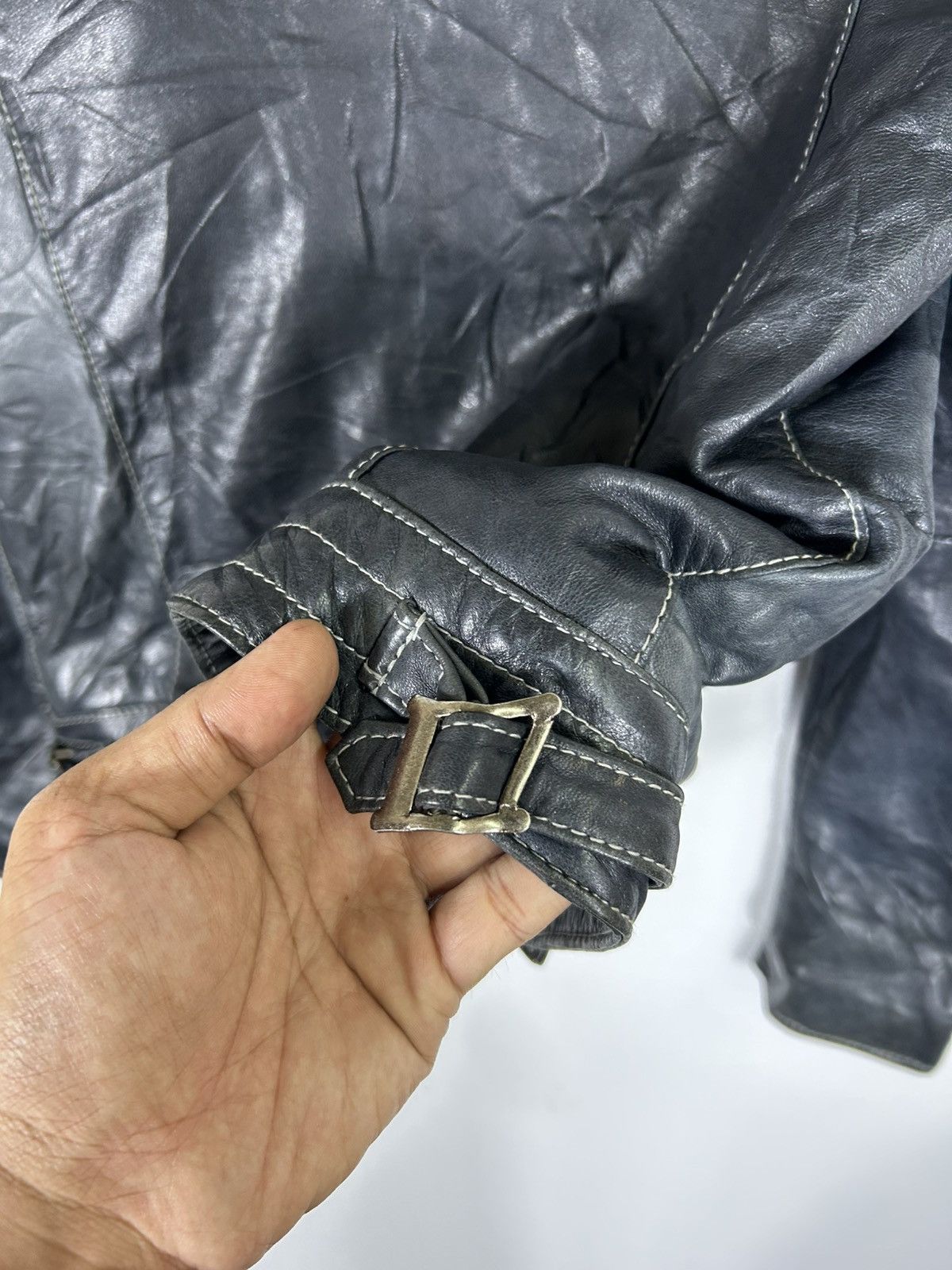 Beams Japan 🔥Beams Japan Leather Riders Double Collar Jacket Size US L / EU 52-54 / 3 - 20 Thumbnail