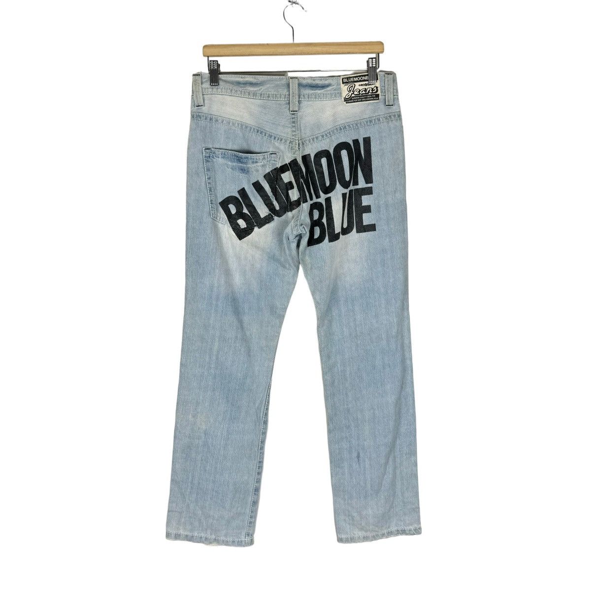 Blue Blue Japan ☀️BLUE MOON BLUE DENIM JEANS SINGLE POCKET PANTS Size US 32 / EU 48 - 2 Thumbnail