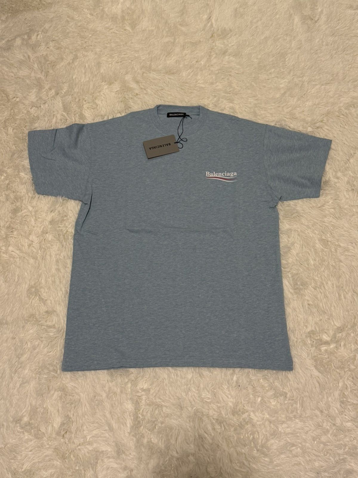 Balenciaga Balenciaga sky blue t shirt Size US XXS / EU 40 - 2 Thumbnail