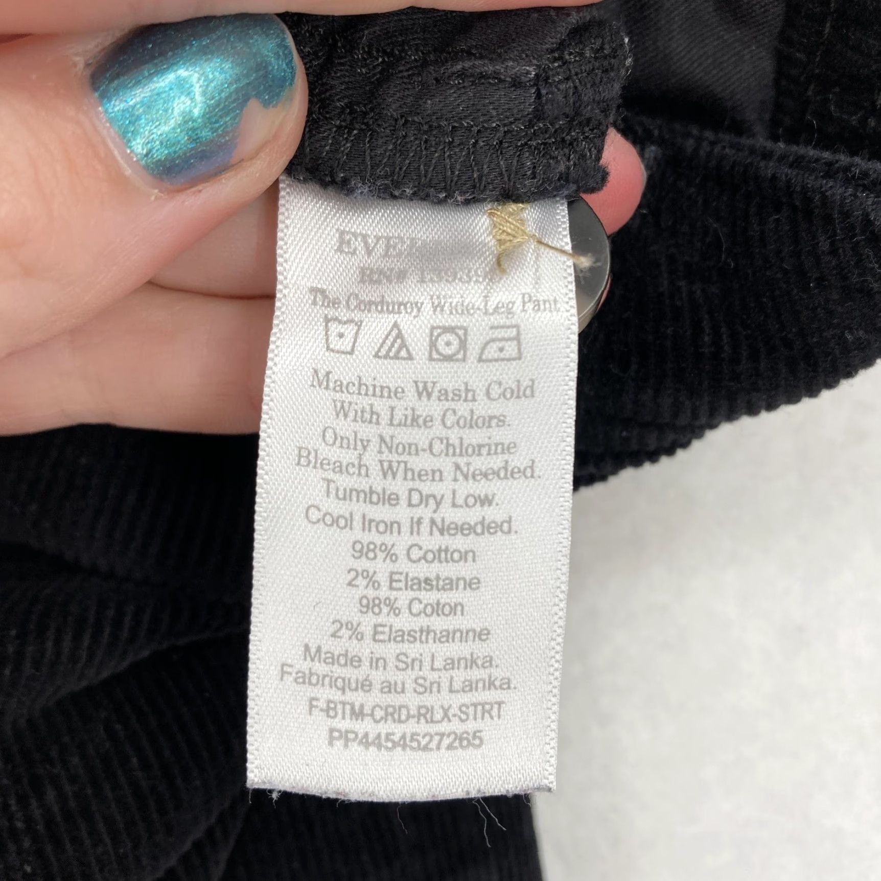 Everlane Everlane Pants Womens 6 Black The Corduroy Wide-Leg Pant Stretch Zip Fly Casual Size 28" / US 6 / IT 42 - 5 Thumbnail