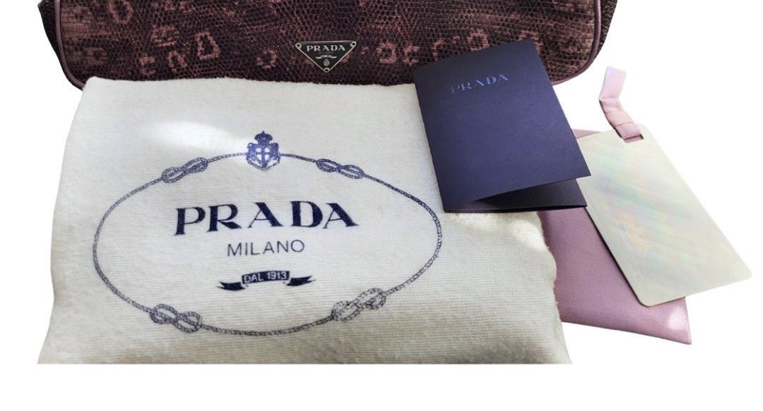 Prada PRADA Sera Lizard Skin Bowling Bag Size ONE SIZE - 10 Thumbnail