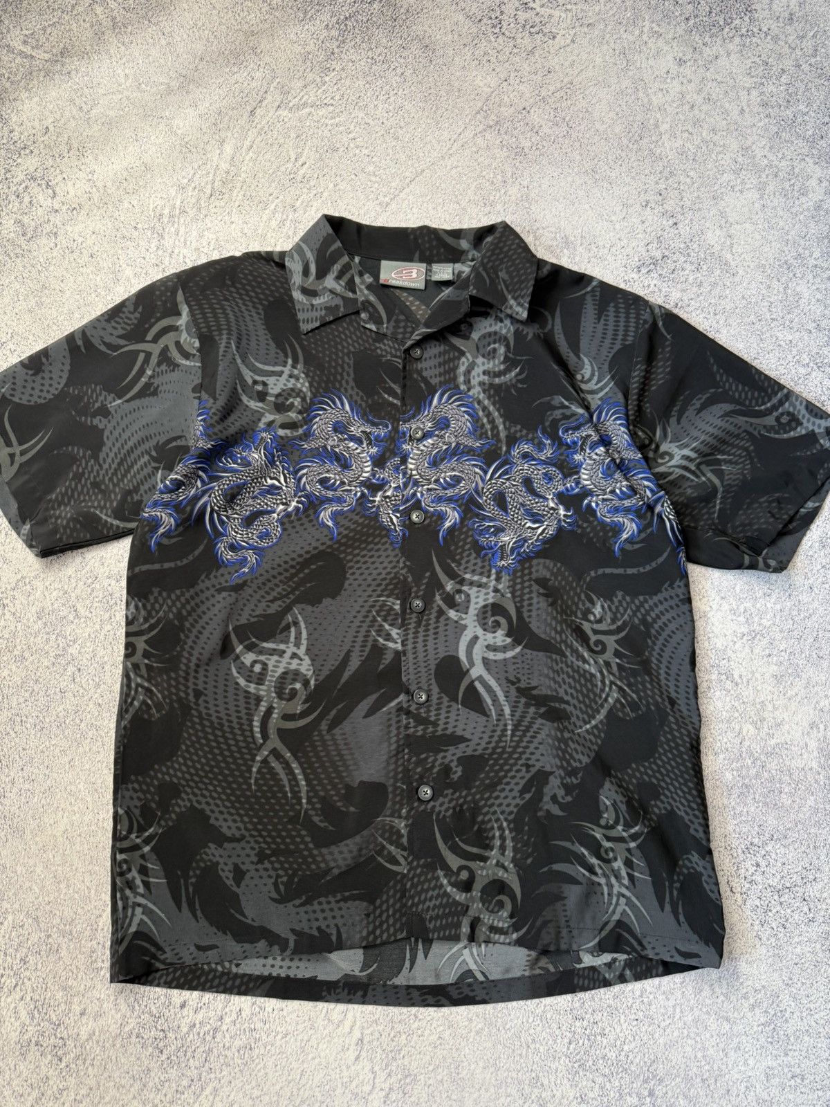 Japanese Brand Vintage Y2k Dragon Shirt Balenciaga Look Alike Size US L / EU 52-54 / 3 - 3 Thumbnail