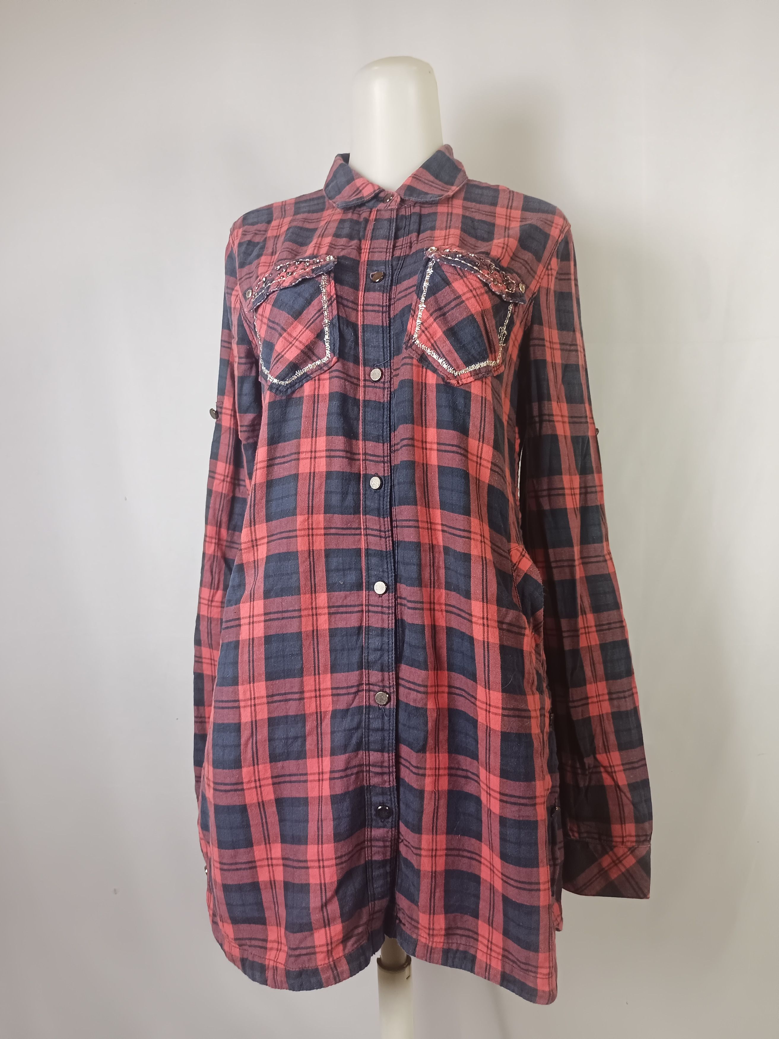 Japanese Brand × Le Grande Bleu (L.G.B.) × Miss Me Miss Me Since2001 Tartan Sequine Button Ups Shirt lgb Style Size M / US 6-8 / IT 42-44 - 21 Thumbnail