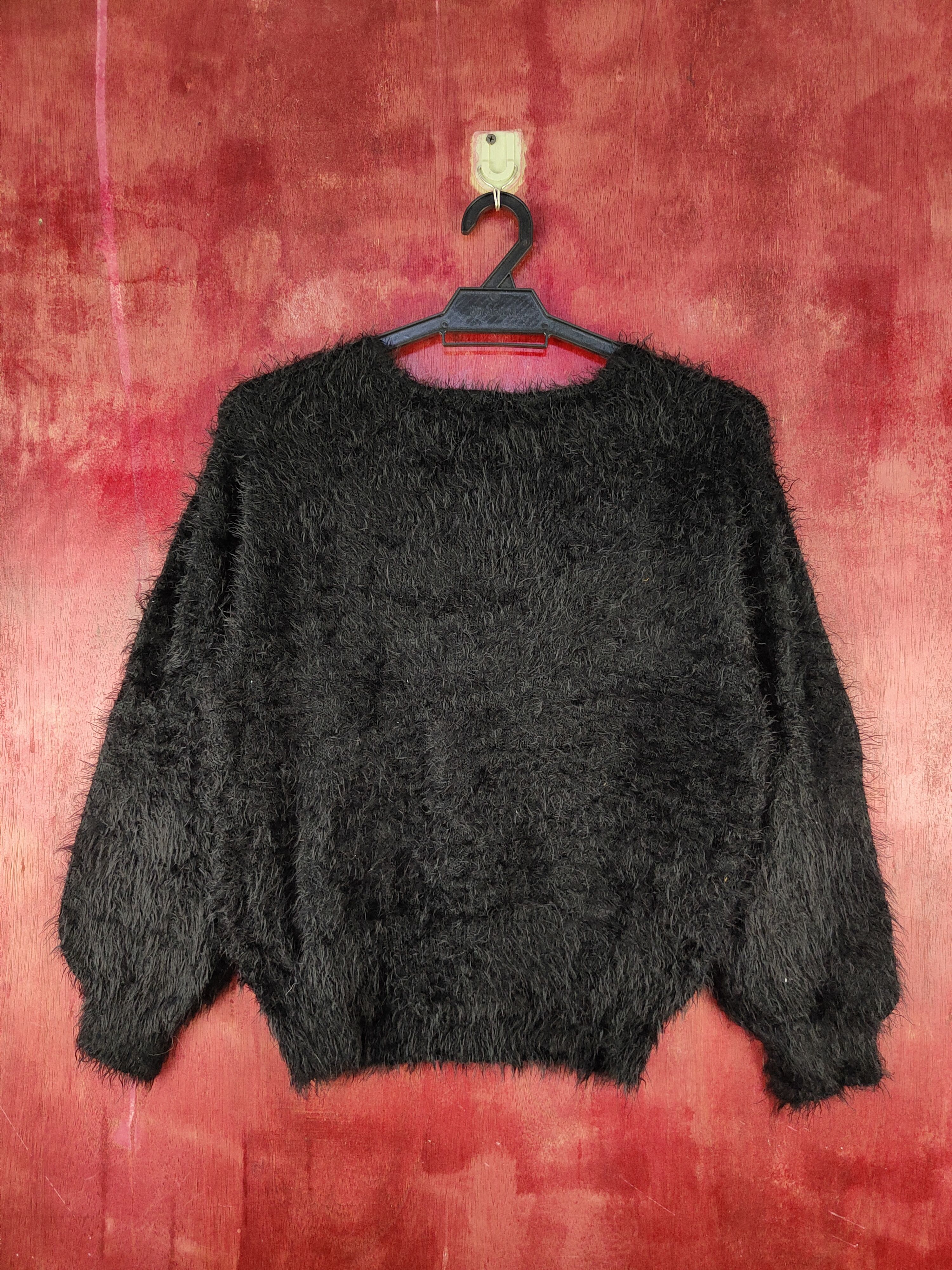 Aran Isles Knitwear × Japanese Brand × Vintage Earth Music & Ecology Black Fur Mohair Knitwear #S2089 Size S / US 4 / IT 40 - 8 Thumbnail