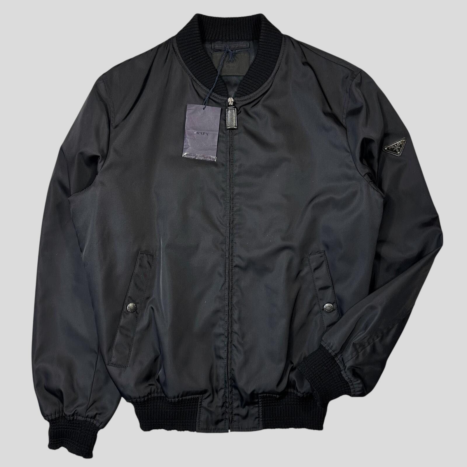 Prada Prada Milano 2018 Black Gabardine Nylon Triangle Bomber - M Size US M / EU 48-50 / 2 - 1 Thumbnail