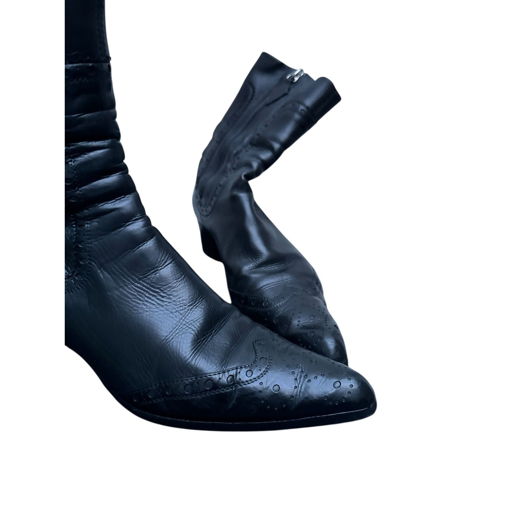 Jil Sander Black Leather Ankle Boots Size US 7.5 / IT 37.5 - 3 Thumbnail