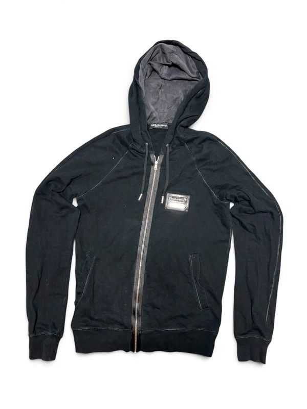 Dolce & Gabbana Vintage Dolce & Gabbana Hoodie: Black Full-Zip Hooded Jacket Size US S / EU 44-46 / 1 - 5 Thumbnail