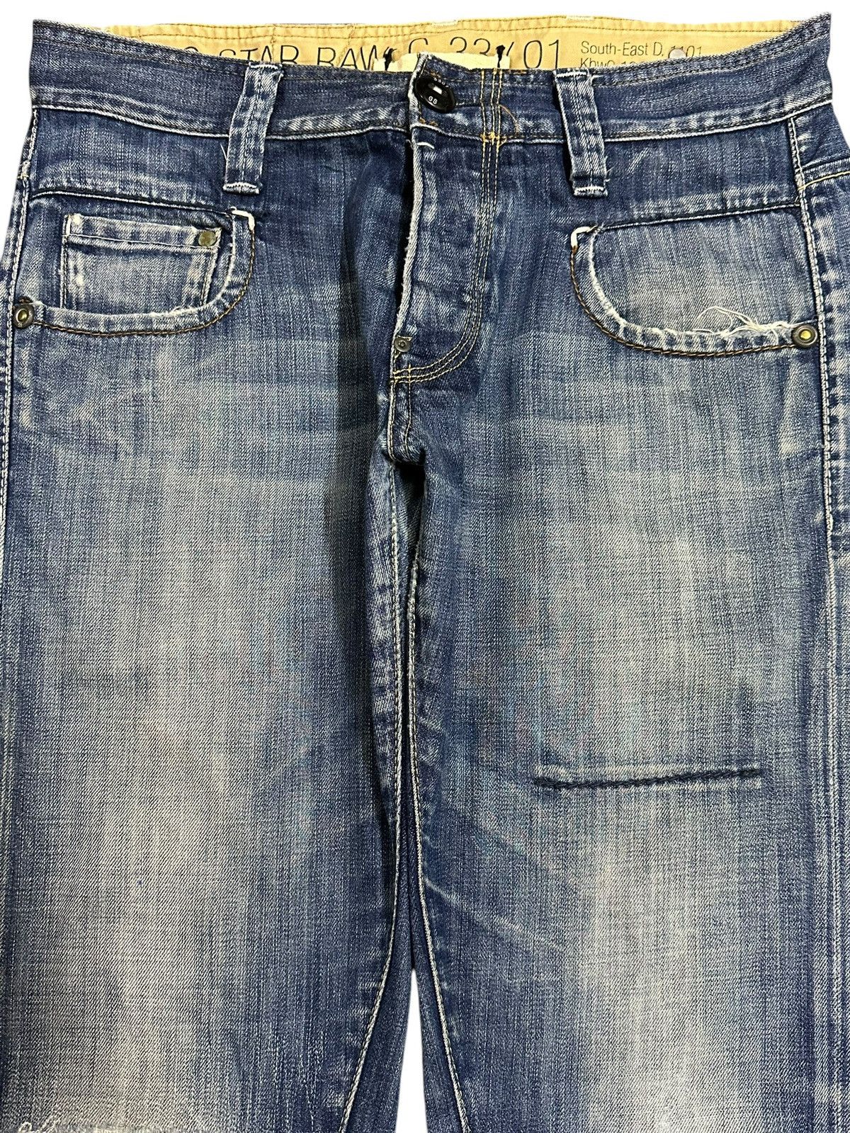 G-Star Vintage Japanese G Star Raw Blue Wash Distress Loose Jeans Size US 32 / EU 48 - 3 Thumbnail