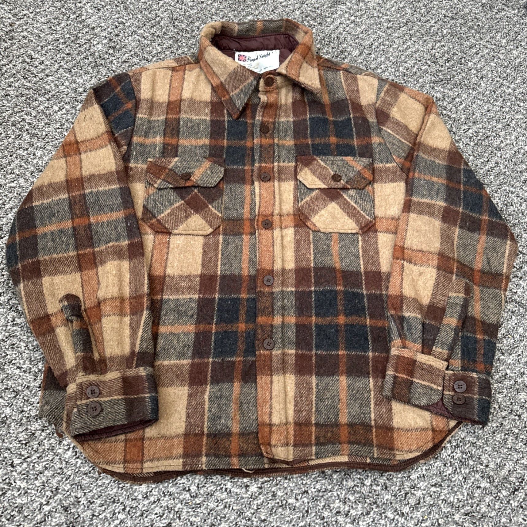 Vintage VINTAGE Royal Knight Shirt Mens L 70s Plaid Flannel Wool Button Front Size US L / EU 52-54 / 3 - 2 Thumbnail