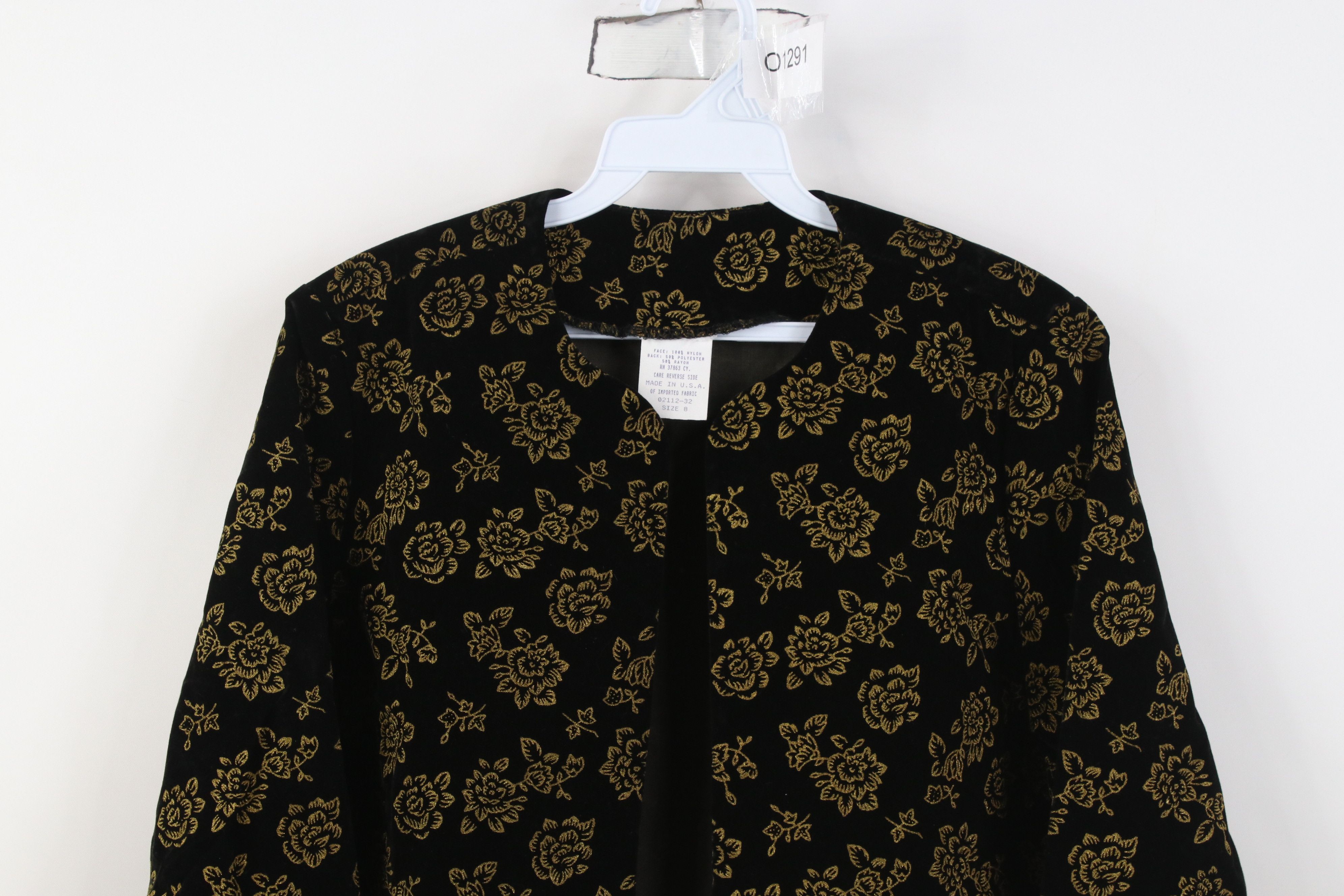 Vintage Vintage 90s Streetwear Flower Open Front Blazer Jacket USA Size M / US 6-8 / IT 42-44 - 2 Thumbnail
