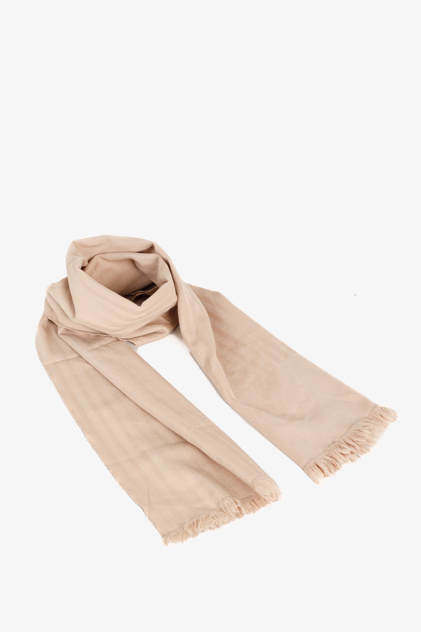 Gucci Gucci Beige Wool Striped GG Scarf Size ONE SIZE - 1 Thumbnail