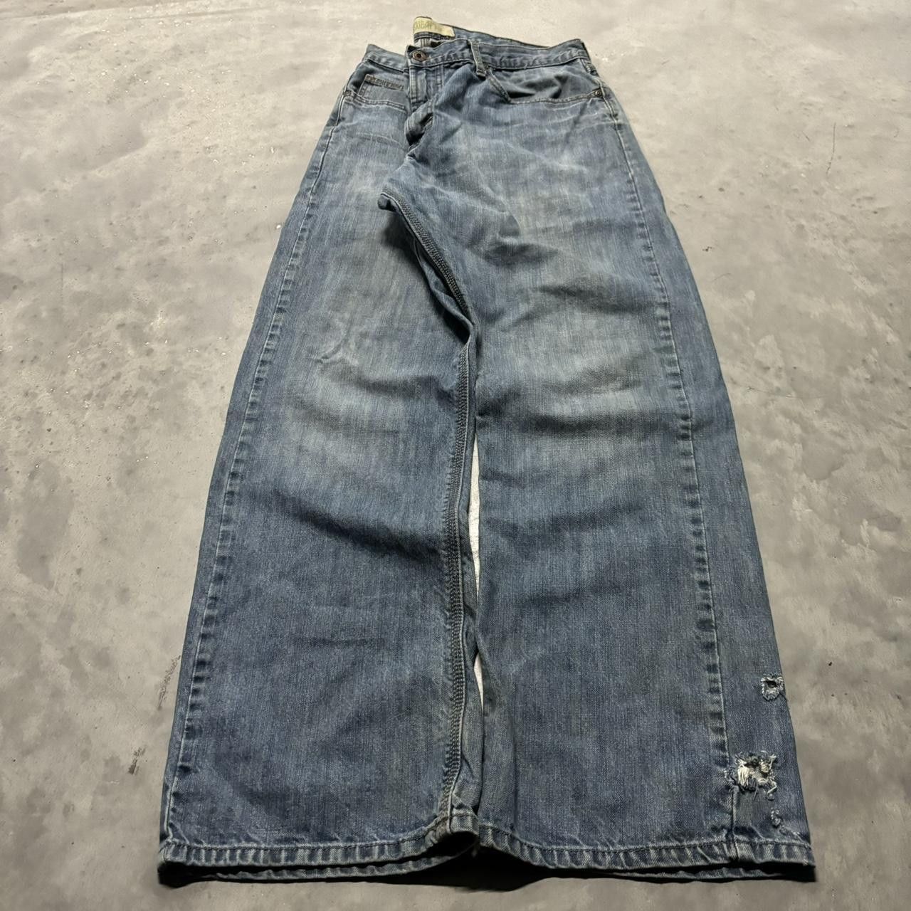 Japanese Brand × Vintage Crazy Vintage Y2K/2000s Grunge Medium Wash Essential Denim Jeans! Size US 36 / EU 52 - 3 Thumbnail