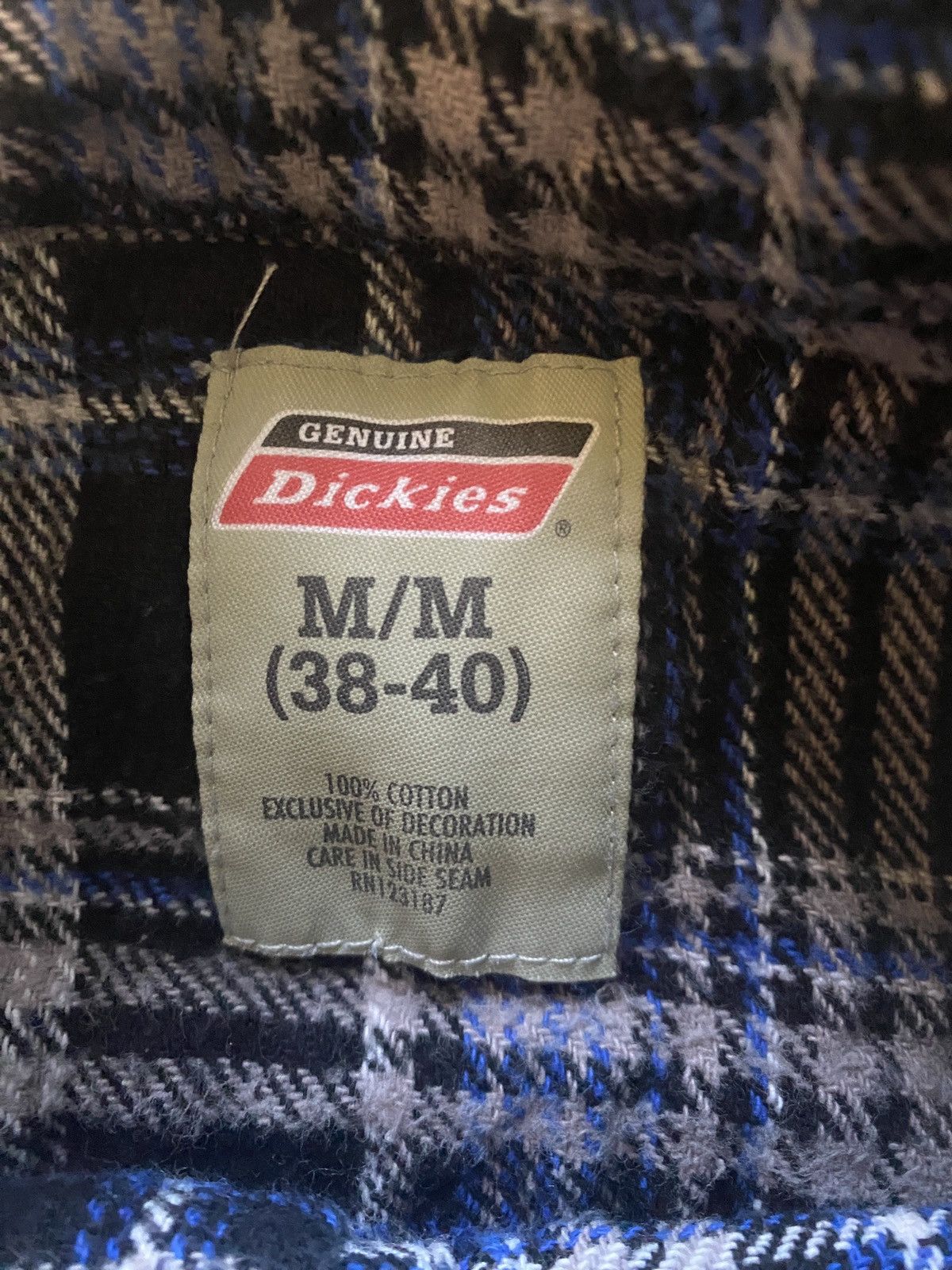Dickies Dickies Blue Black White Plaid Flannel Thick Button Up Size US M / EU 48-50 / 2 - 8 Thumbnail