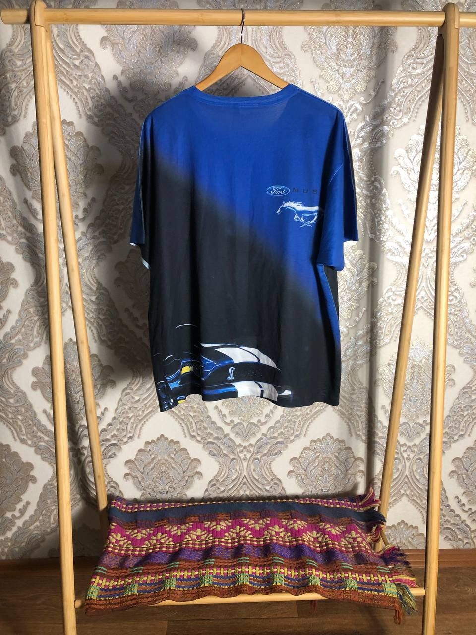 NASCAR × Vintage VERY RARE FORD MUSTANG CAMARO SS DOUBLE PRINTED T-SHIRT 90s Size US XL / EU 56 / 4 - 4 Thumbnail