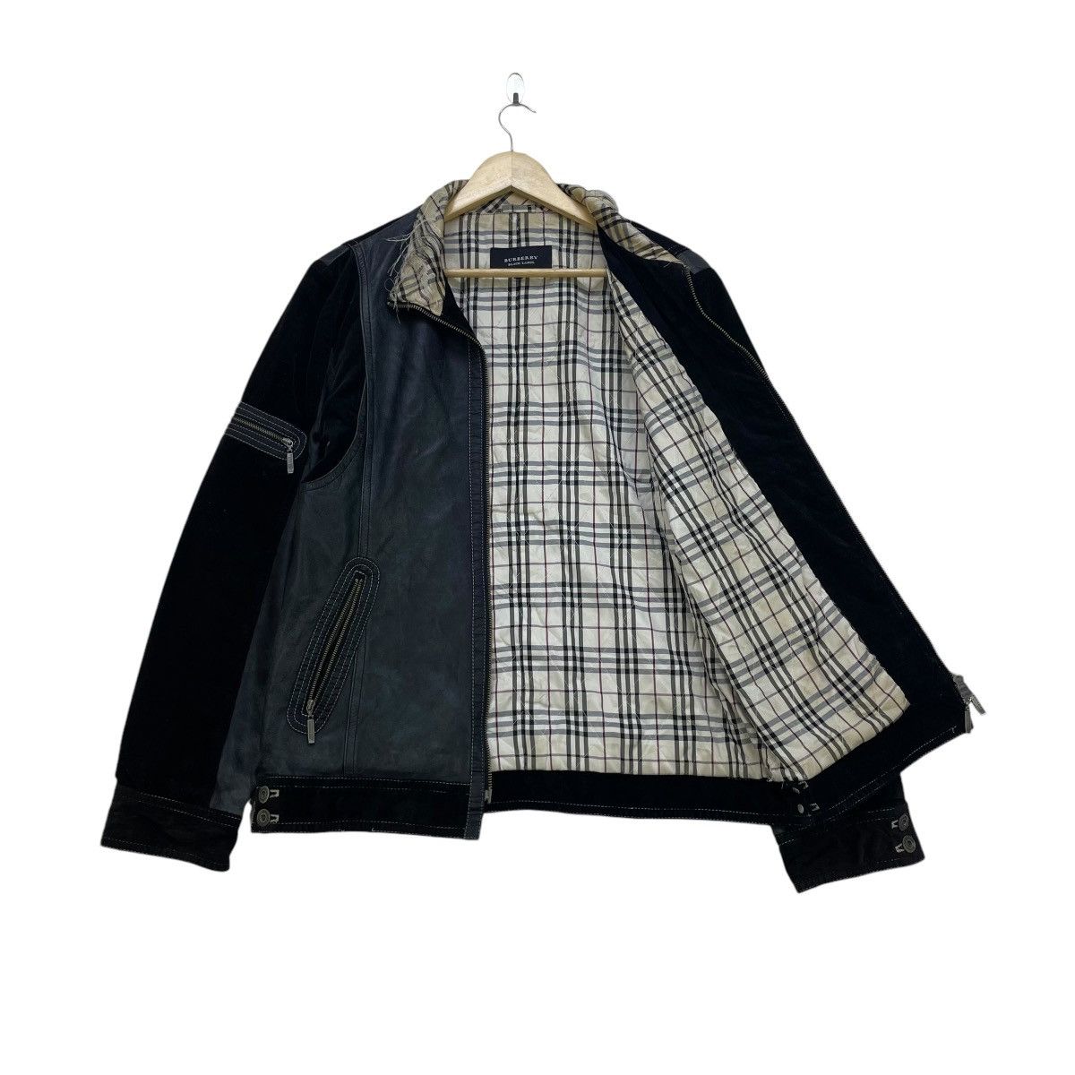 ジャケット・アウター burberry black label leather jacket BURBERRY BLACK LABEL Jacket Leather Jacket Rider Slam