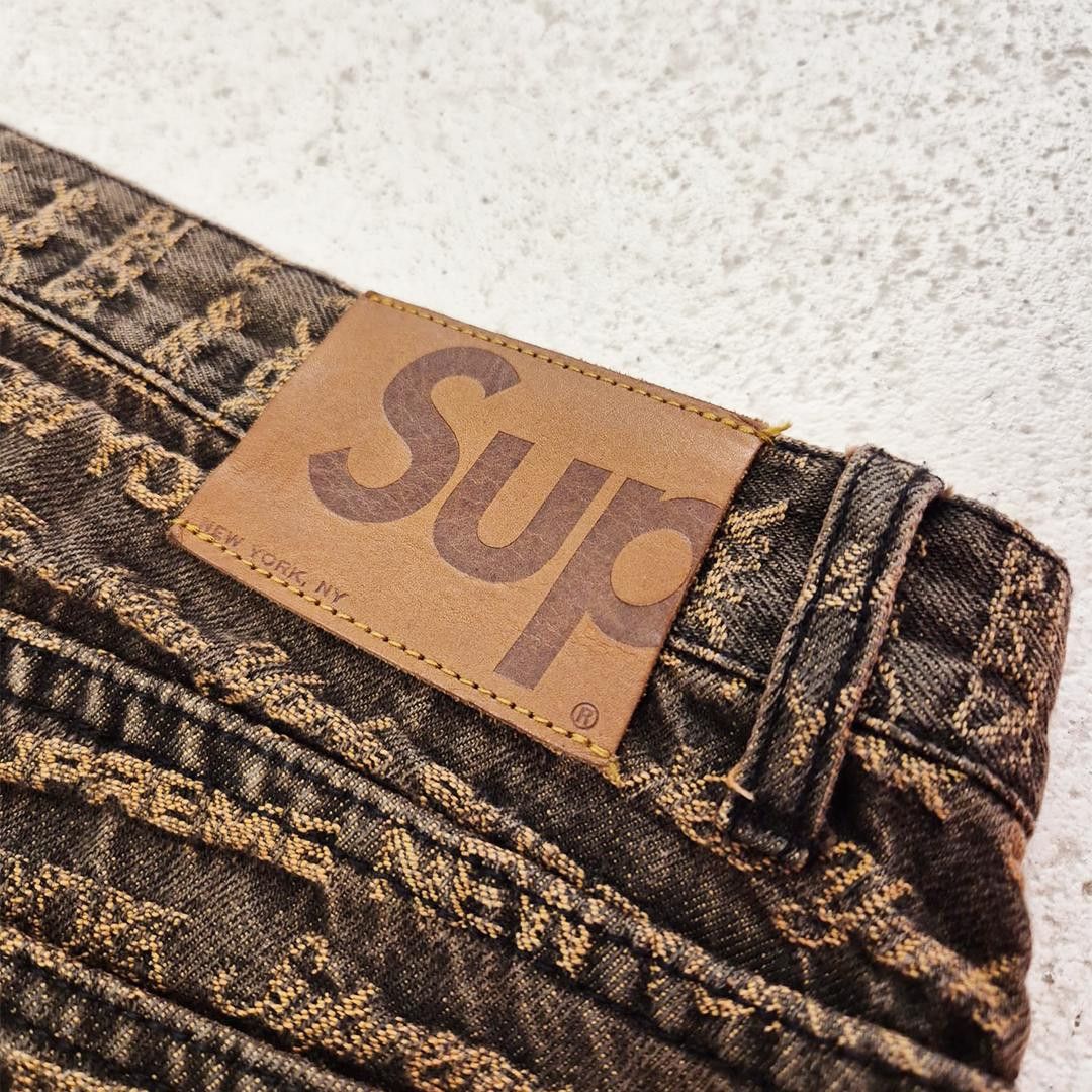 Supreme Supreme Multi Type Jacquard Brown Denim Pants (36) Size US 36 / EU 52 - 3 Thumbnail