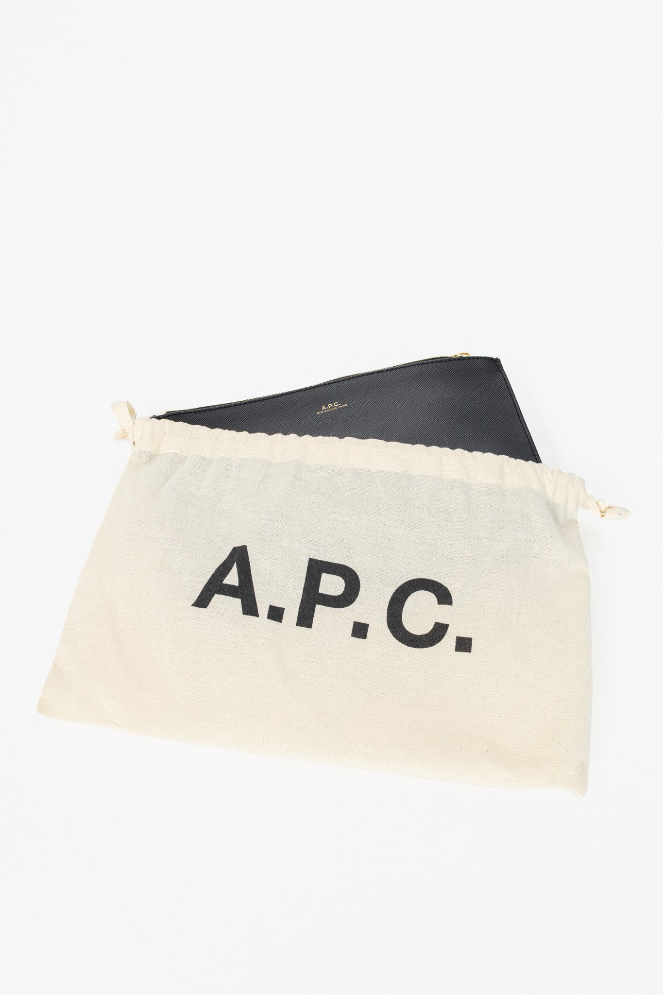 A.P.C. A.P.C. Sarah Black Saffiano Leather Clutch Size ONE SIZE - 10 Thumbnail