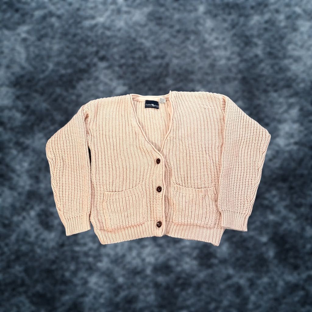 Hunter VINTAGE Hunters Run Cardigan Sweater Womens Small Pink 90s Chunky Knit V-Neck S Girls? Size S / US 4 / IT 40 - 1 Thumbnail