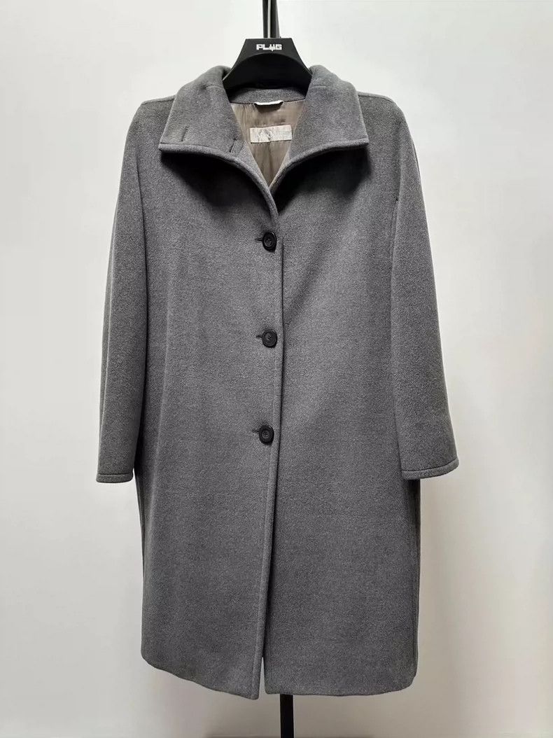 Max Mara MaxMara Gray Wool Cocoon Coat -dmc Size US M / EU 48-50 / 2 - 1 Thumbnail