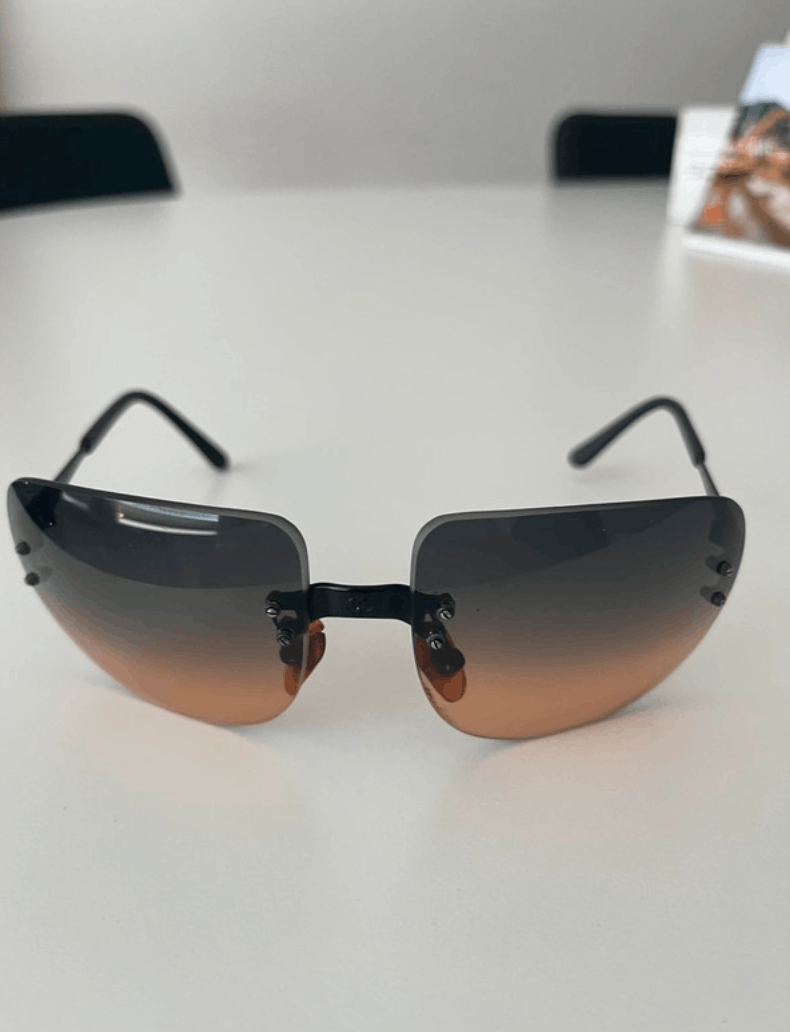Chanel CHANEL Sunglasses Rimless Rhinestone 4017 Shields Size ONE SIZE - 1 Thumbnail