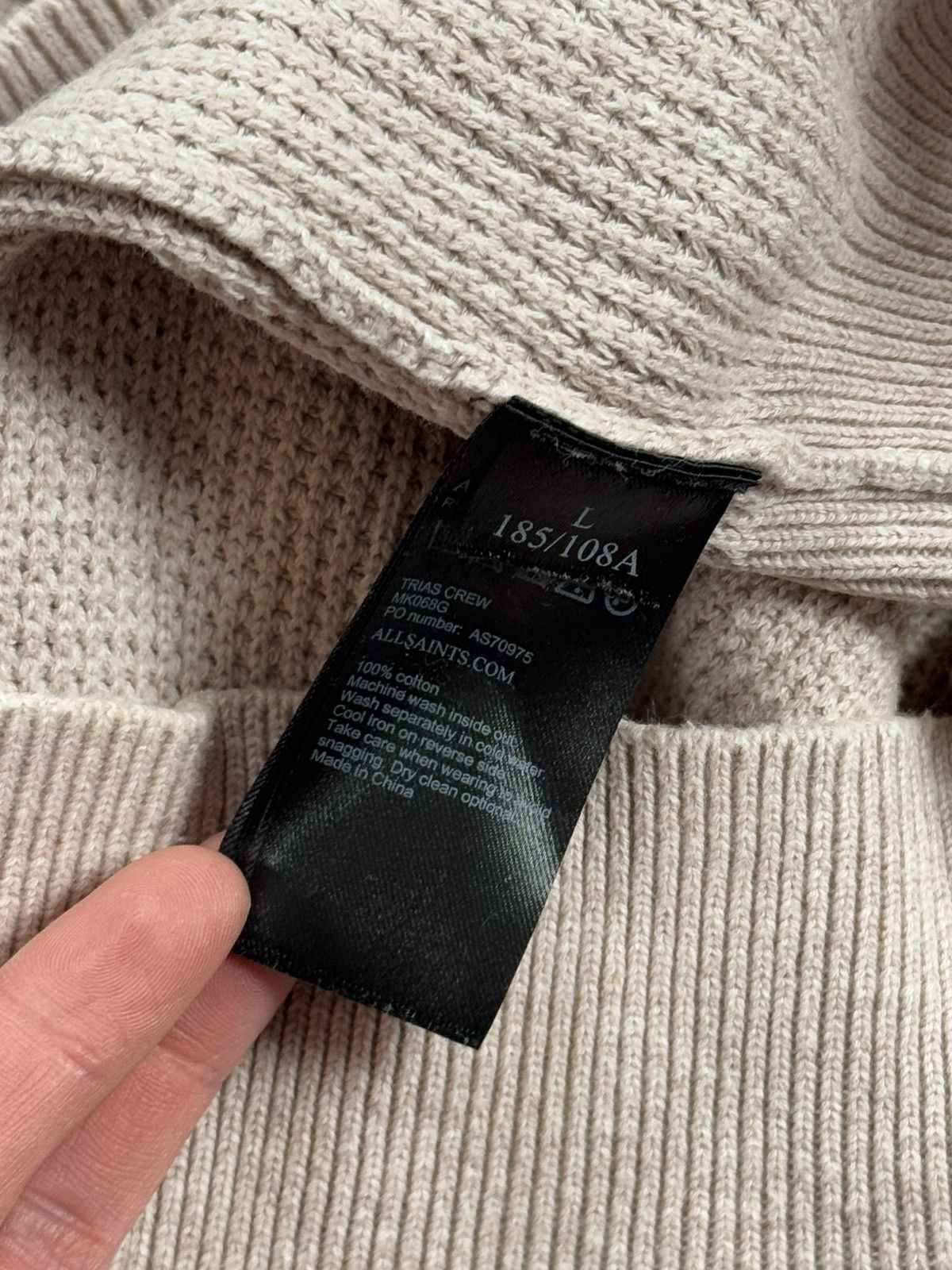 Allsaints × Designer Allsaints L trias crew MK068G knitwear sweater sweatshirt Size US L / EU 52-54 / 3 - 9 Thumbnail