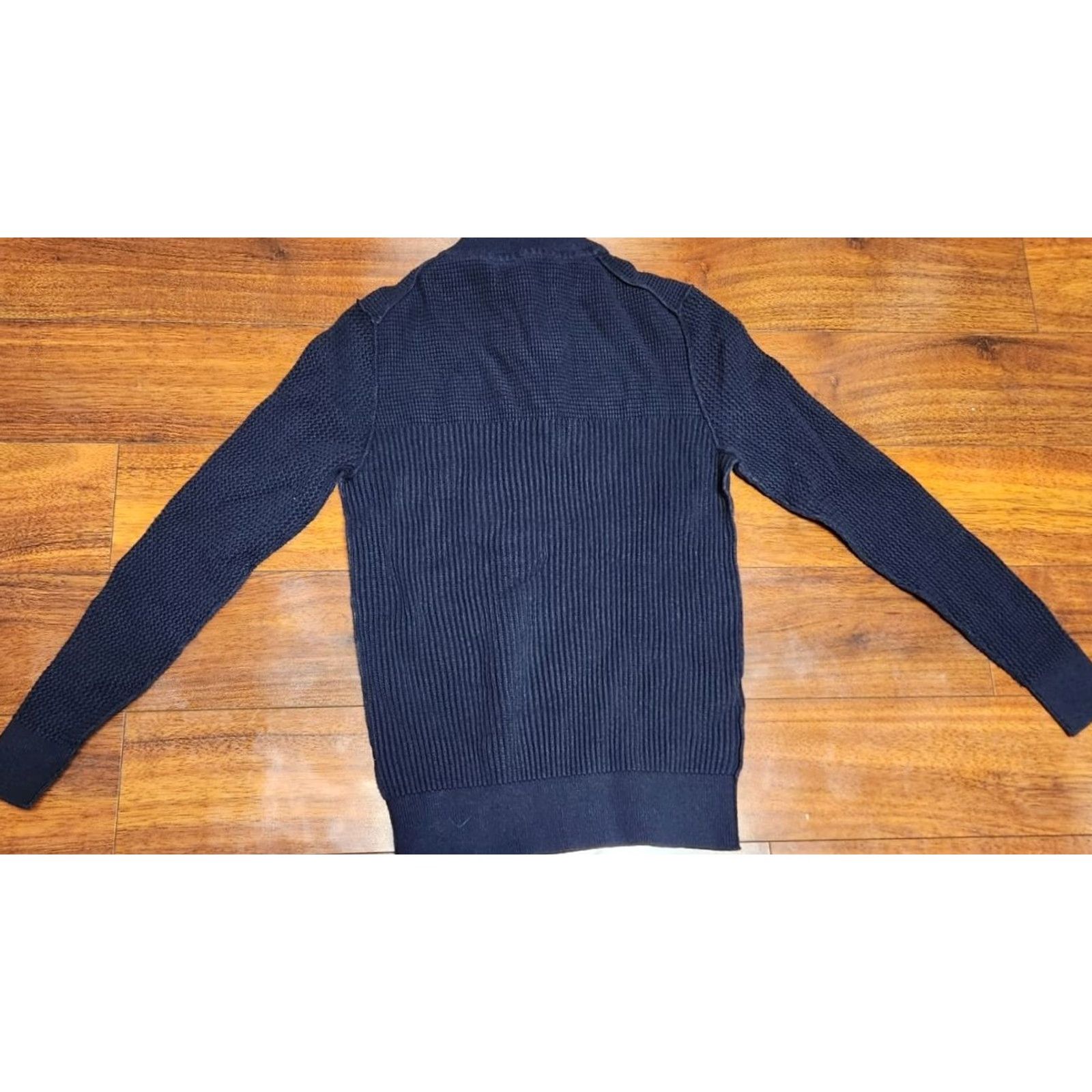 Tommy Bahama TOMMY BAHAMA Pullover 1/4 Zip Ribbed Cotton Dark Blue Knit Sweater Regular Unisex Adults Size S Size S / US 4 / IT 40 - 5 Thumbnail