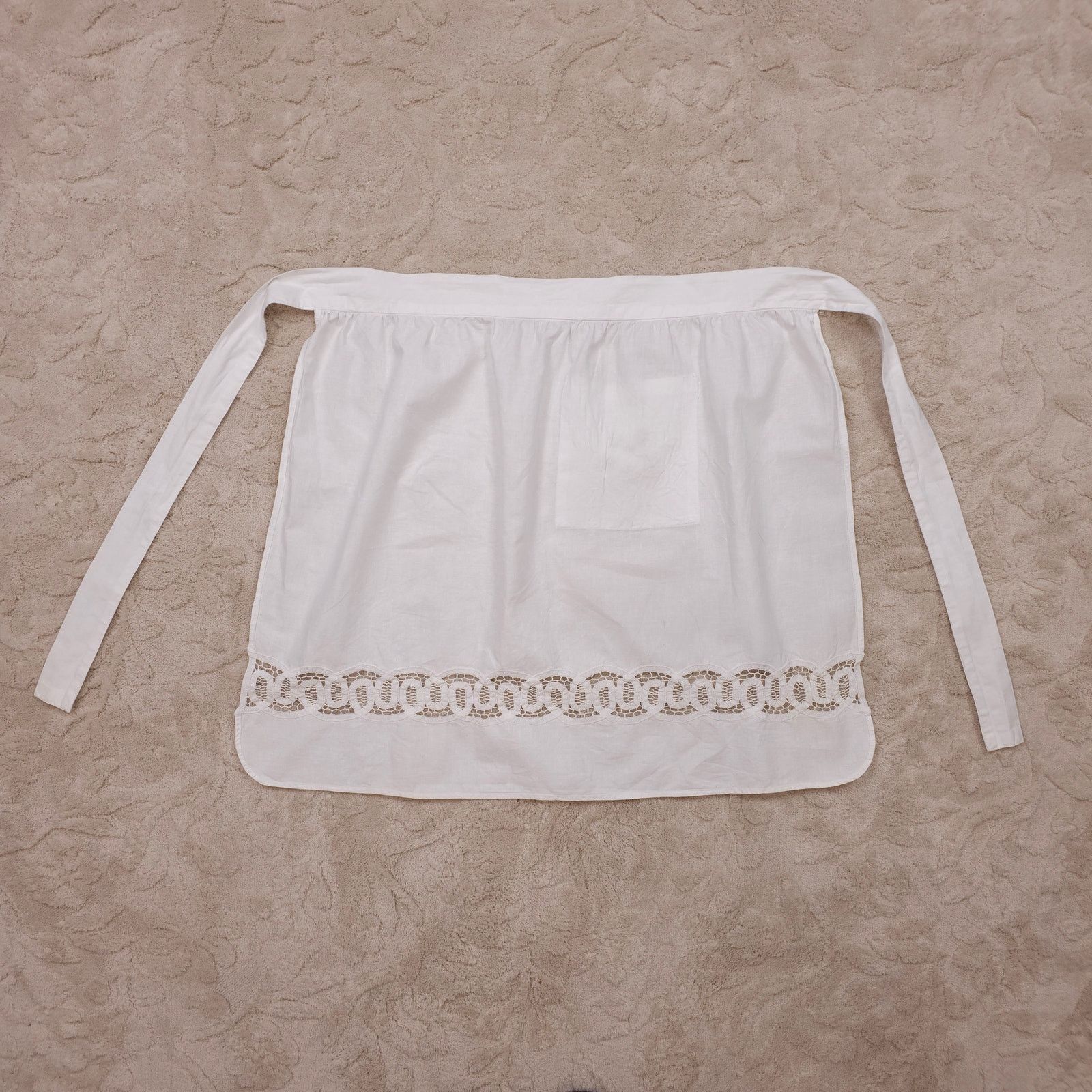 Other Belgian Battenburg Lace Cotton Half Apron White Size ONE SIZE - 5 Thumbnail