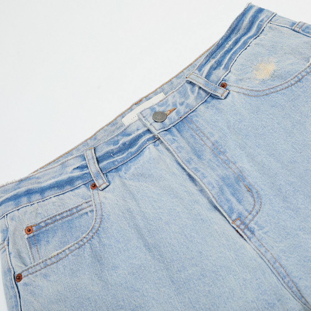 Japanese Brand × Jean Punk men's distressed casual loose wide-leg washed jeans Size US 32 / EU 48 - 5 Thumbnail