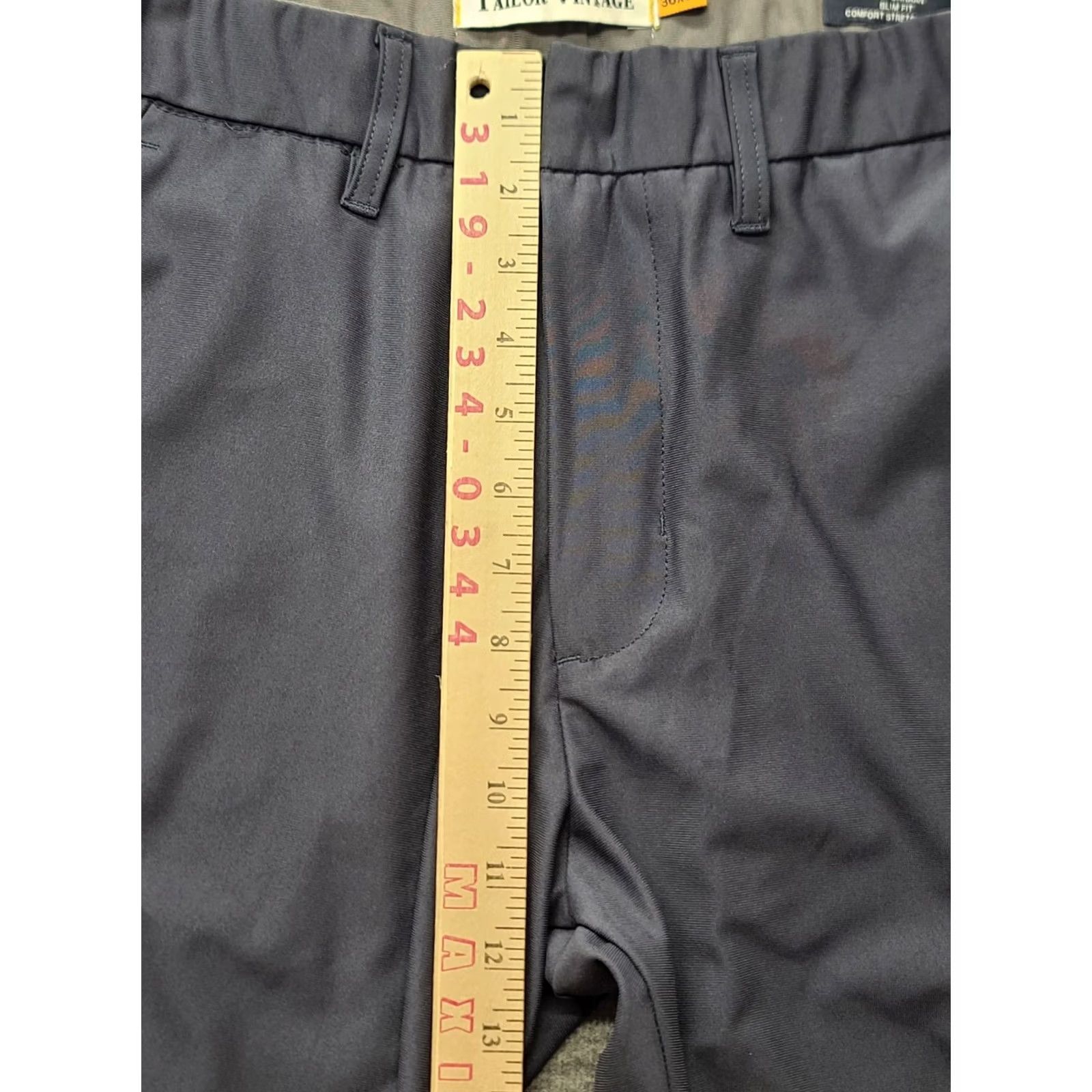 Vintage Tailor Vintage Pants Mens 36x30 Chino Slim Straight Leg Stretch Beige Cotton Nylon Spandex Size US 36 / EU 52 - 5 Thumbnail