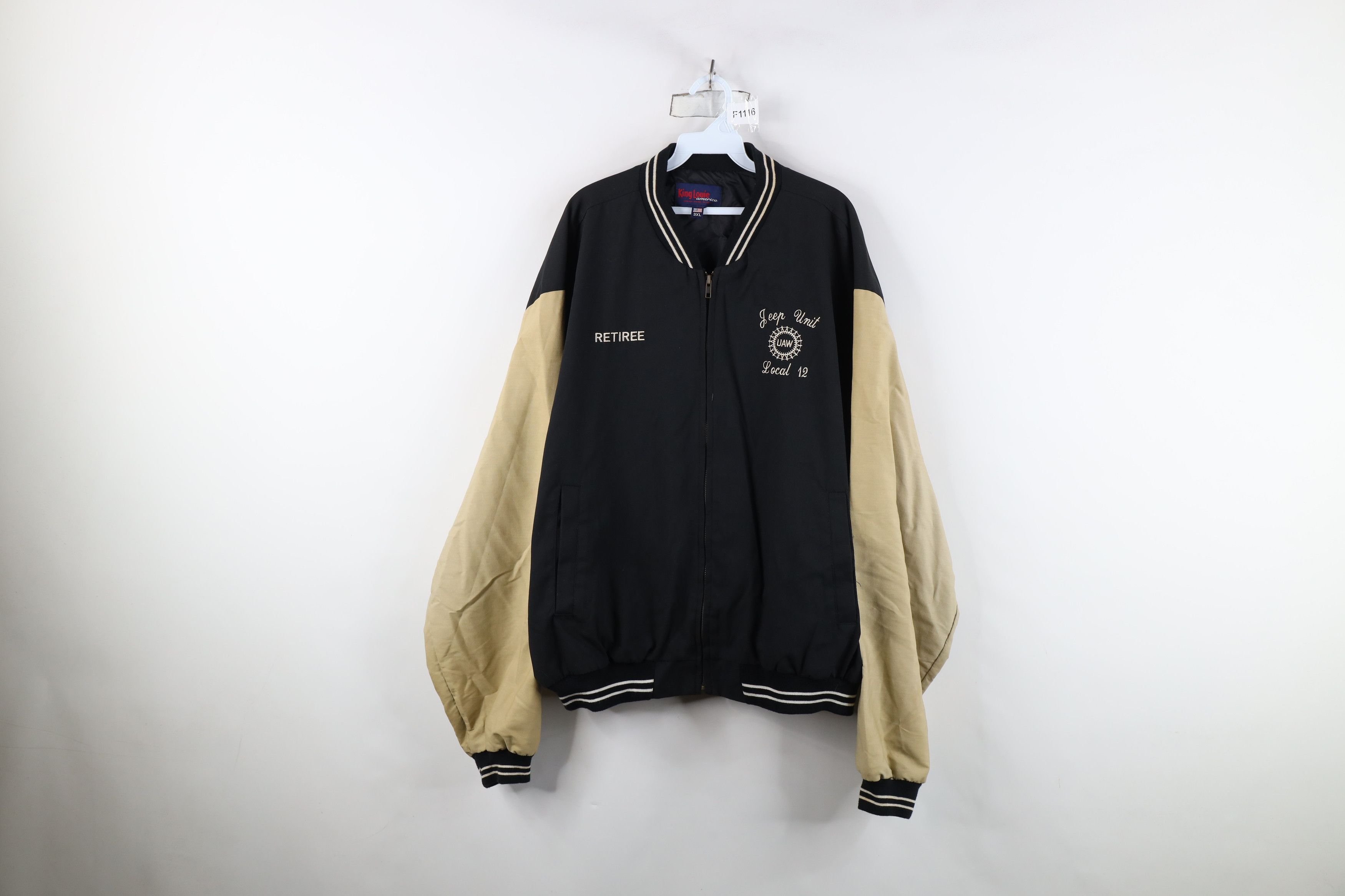 Vintage Vintage 90s UAW Jeep Unit Retiree Varsity Bomber Jacket USA Size US XXL / EU 58 / 5 - 1 Thumbnail