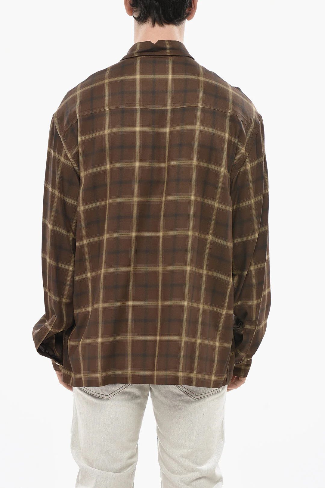 Palm Angels og1mm0226 Plaid Check Shirt in Brown Size US M / EU 48-50 / 2 - 2 Thumbnail