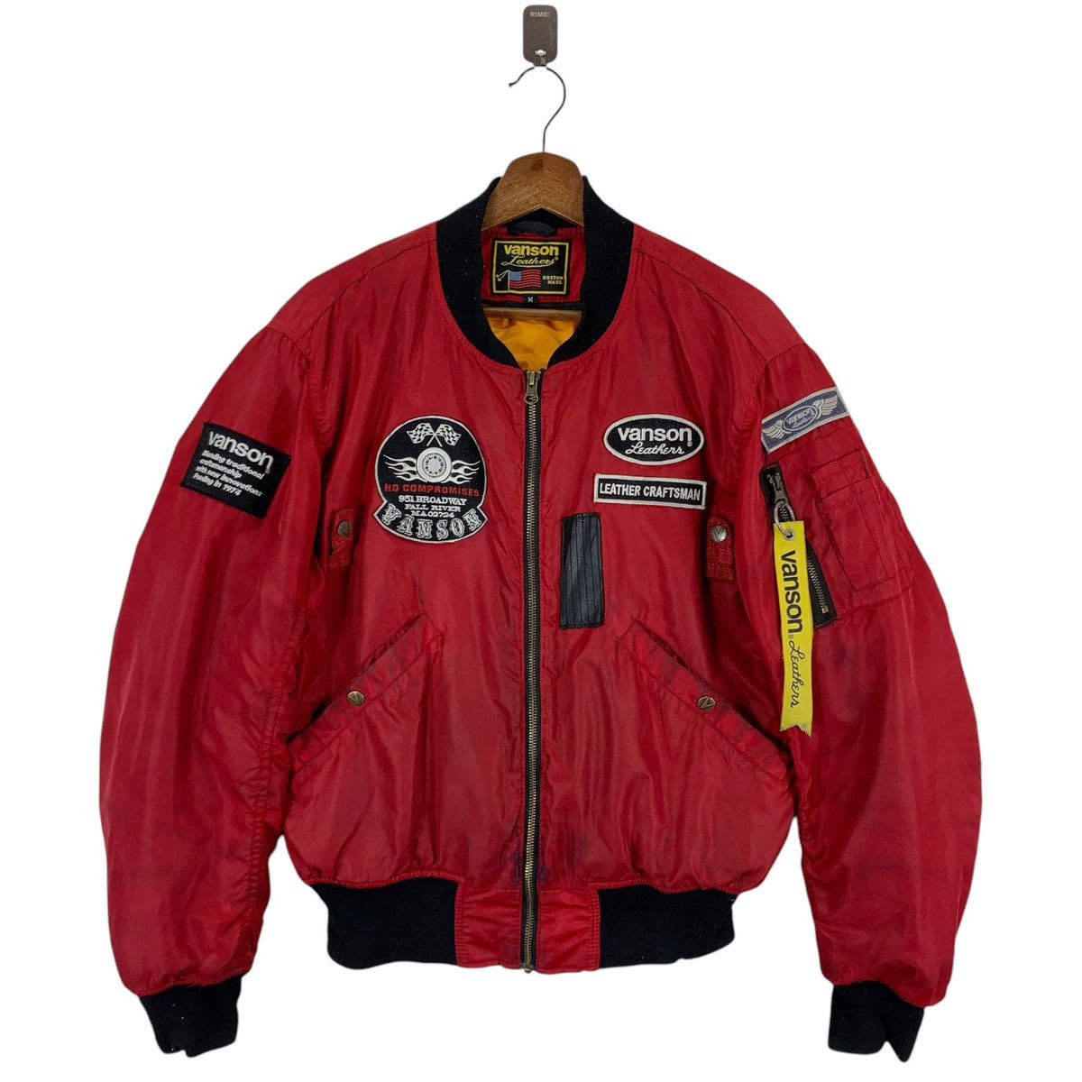 Vanson Leathers VINTAGE VANSON LEATHER BOMBER BIKERS JACKET Size US M / EU 48-50 / 2 - 1 Thumbnail
