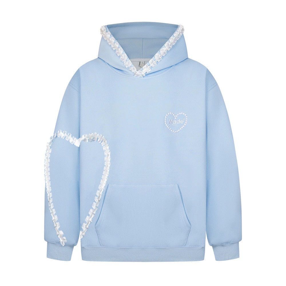 Vintage Men's trendy loose casual heart-shaped hoodie Size US M / EU 48-50 / 2 - 1 Thumbnail