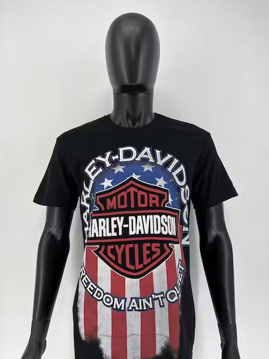 Harley Davidson × Vintage Y2K Harley Davidson Freedom American Flag Tee Size US XL / EU 56 / 4 - 5 Thumbnail