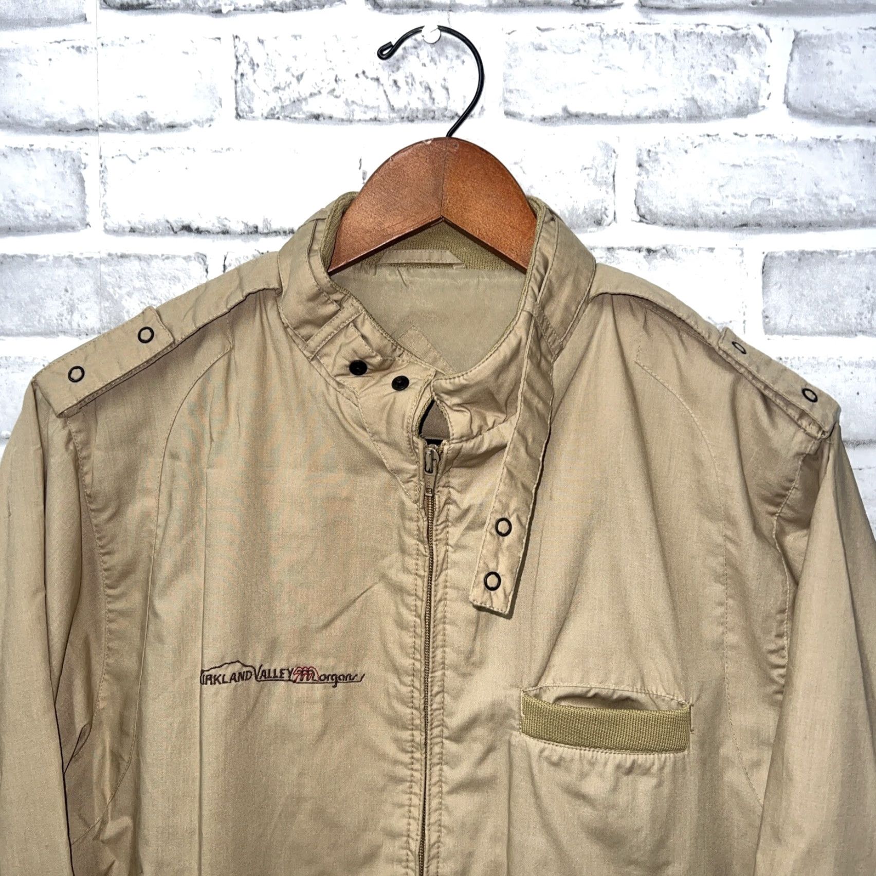 Vintage VINTAGE Street Moves Beige Cafe Jacket Full Zip Mens Size M Size US M / EU 48-50 / 2 - 2 Thumbnail
