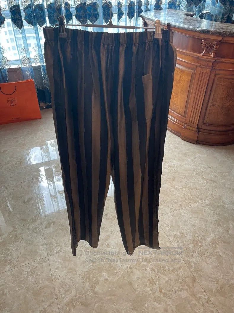 Fendi Fendi Men's Pants with Classic Black and Brown Stripe Patt Size US 32 / EU 48 - 2 Thumbnail